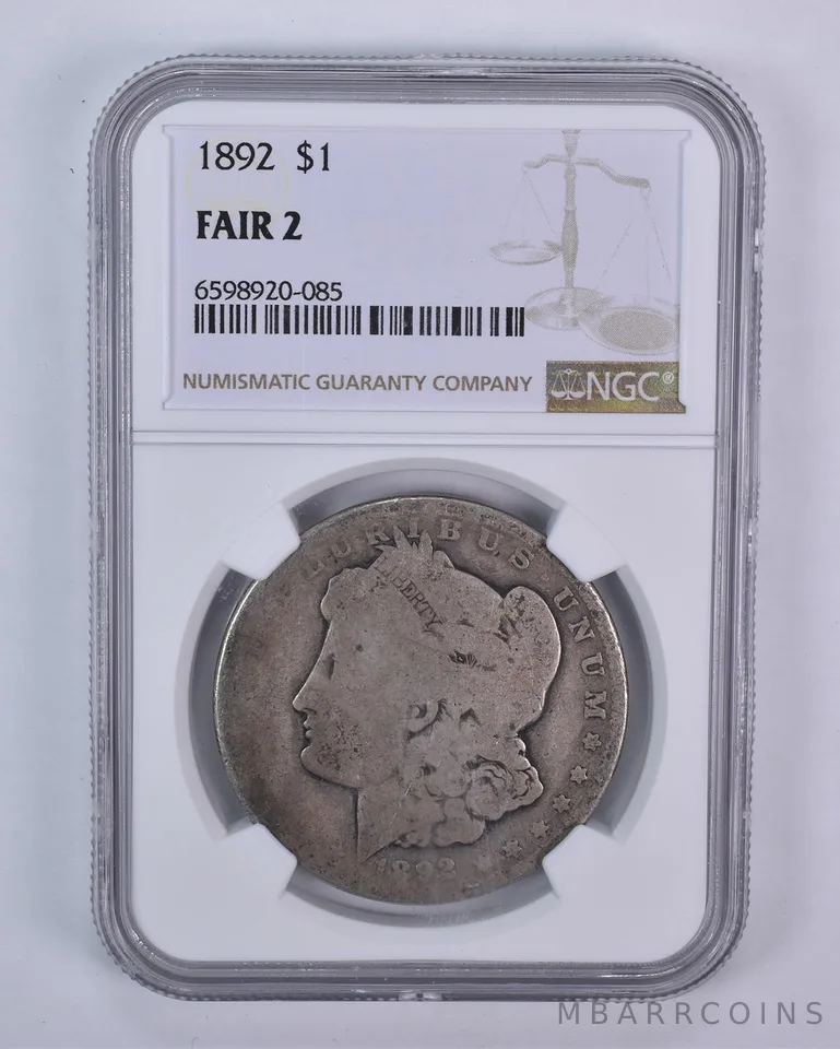 1892 Morgan Silver Dollar Fair 2 NGC Lowball