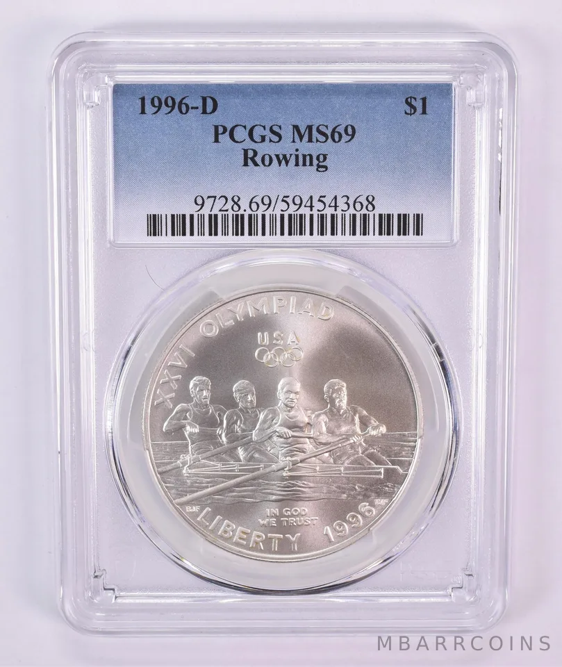 1996-D Olympic Rowing Commemorative Silver Dollar MS69 PCGS