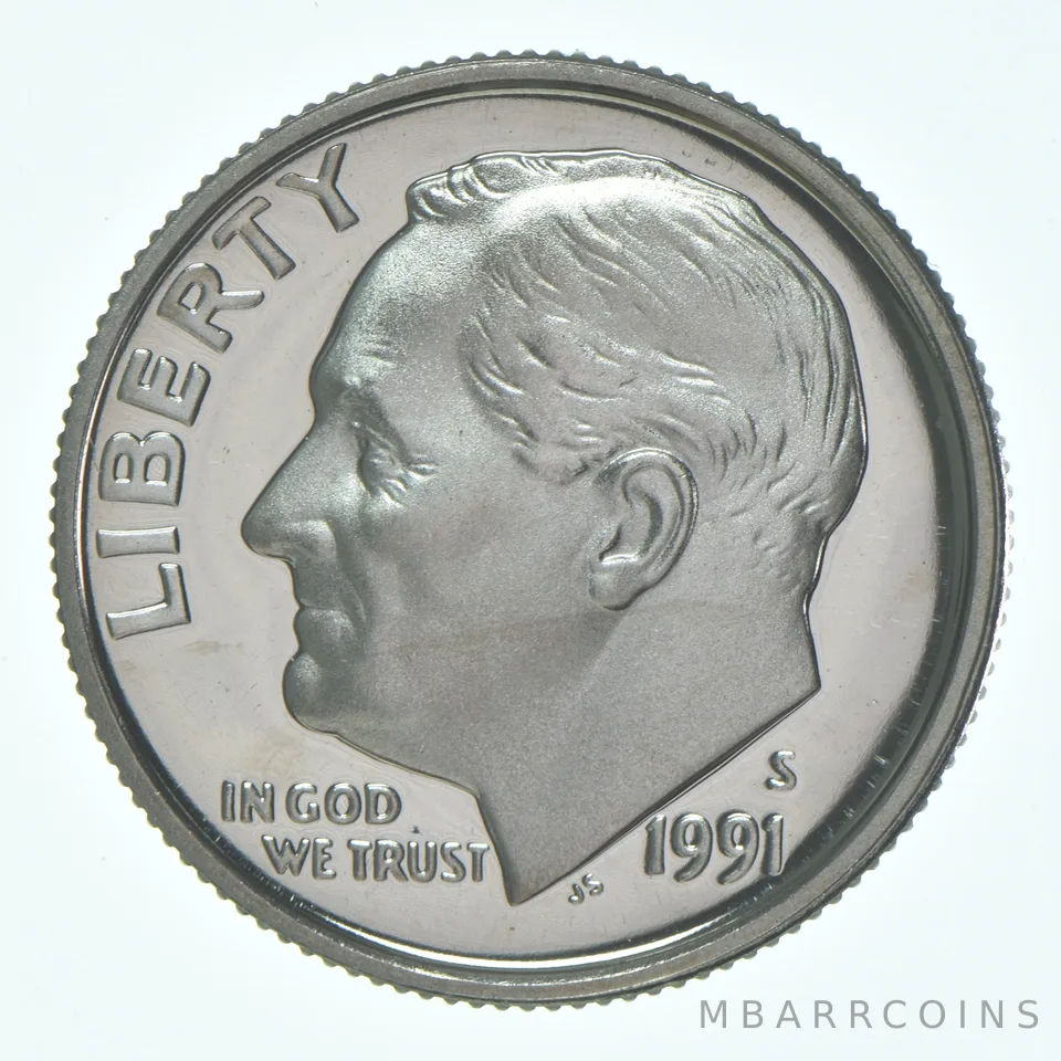 1991-S Roosevelt Dime CLAD Proof