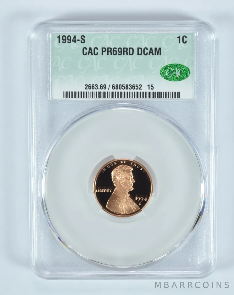 1994-S Lincoln Memorial Cent PR69 RD DCAM CAC CACg