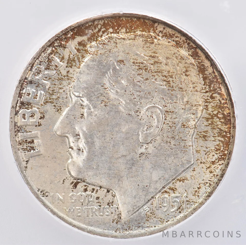 1951-D Roosevelt Dime MS66 FB ICG Beautiful Tone *0853