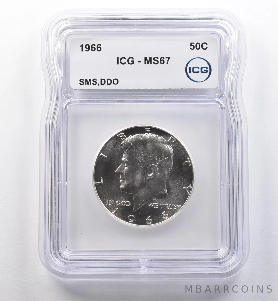 1966 Kennedy Half Dollar SMS DDO MS67 ICG *2223