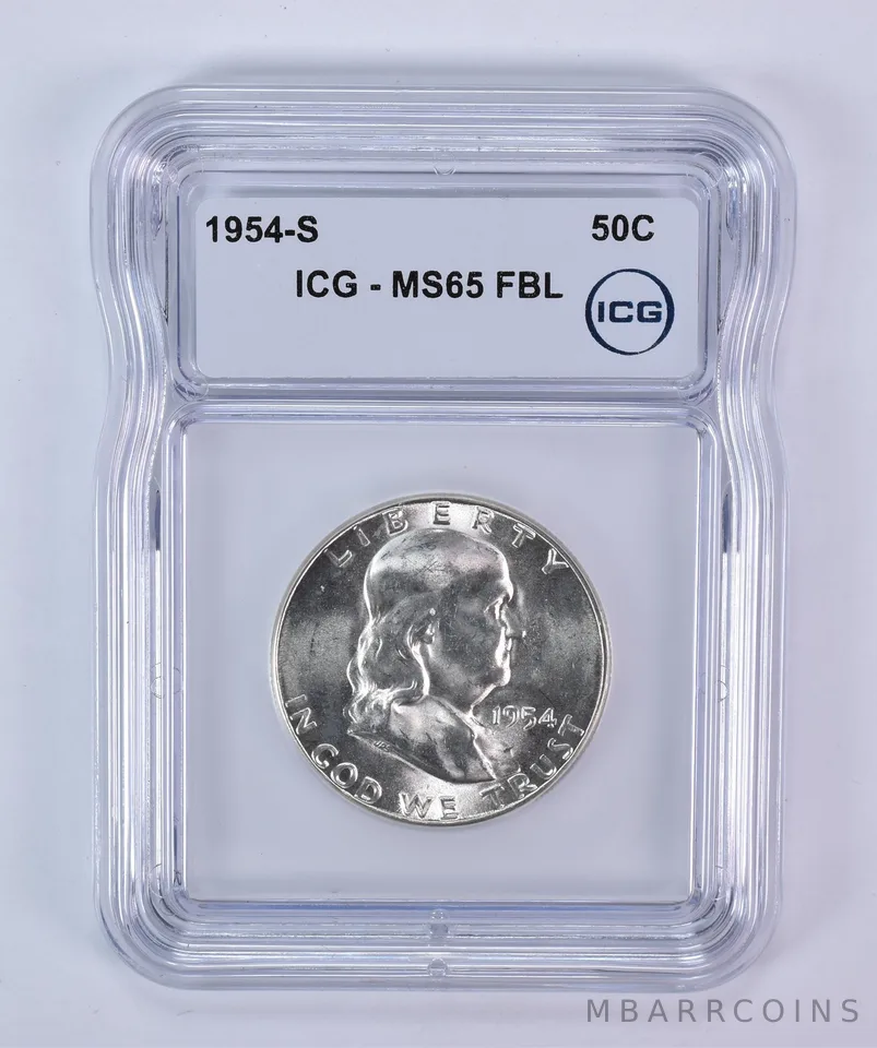 1954-S Franklin Half Dollar MS65 FBL ICG