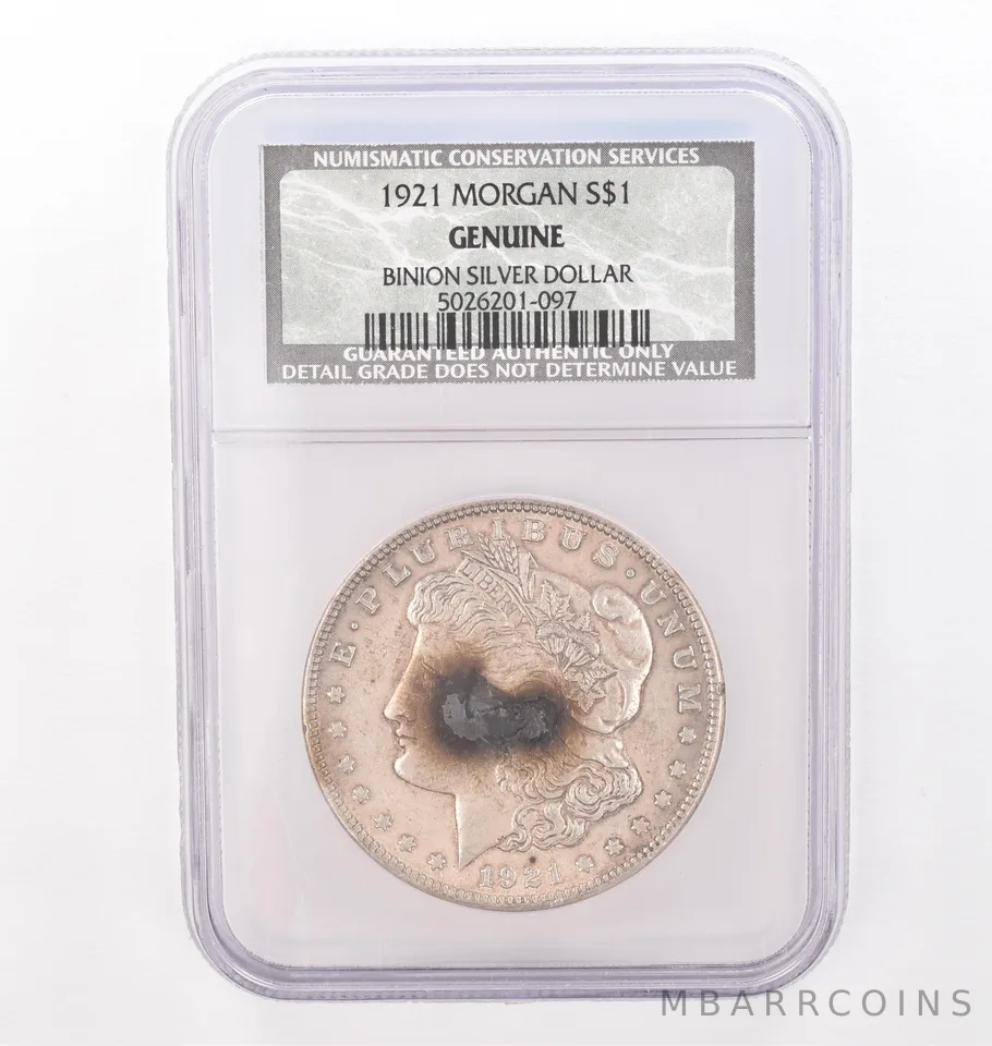 1921 Morgan Silver $1 Binion Silver Dollar Genuine NGC/NCS Beautiful Tone *4307
