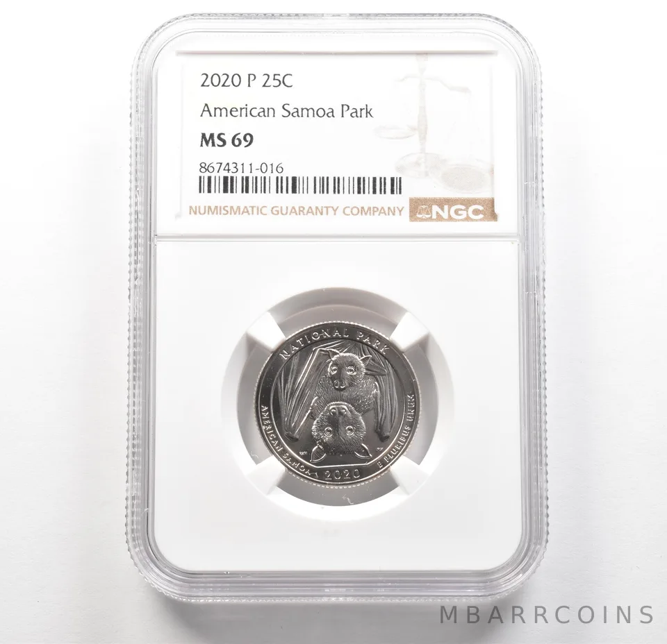 2020-P Washington Quarter ATB American Samoa MS69 NGC TOP POP a6264