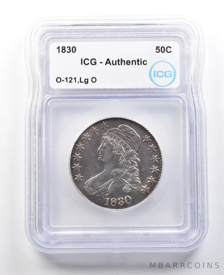 1830 Capped Bust Half Dollar O-121 Large O Authentic ICG *2972