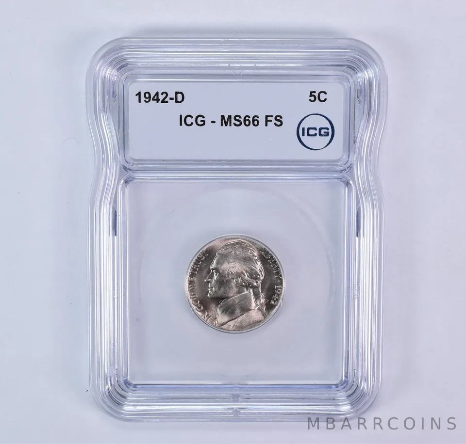 1942-D Jefferson Nickel MS66 FS ICG