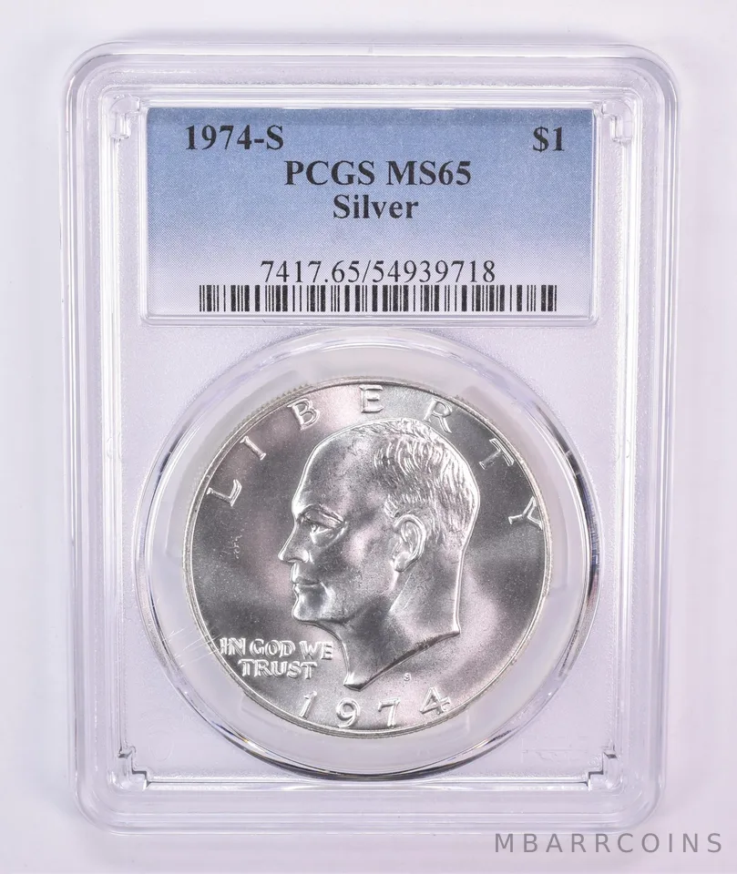 1974-S Eisenhower $1 Silver MS65 PCGS Blue Label