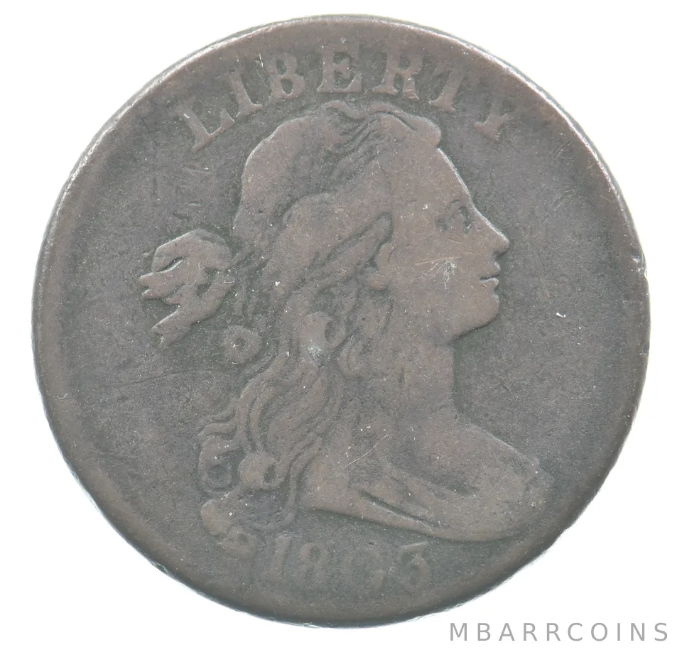 1803 Draped Bust Large Cent Small Date Small Fraction *1533