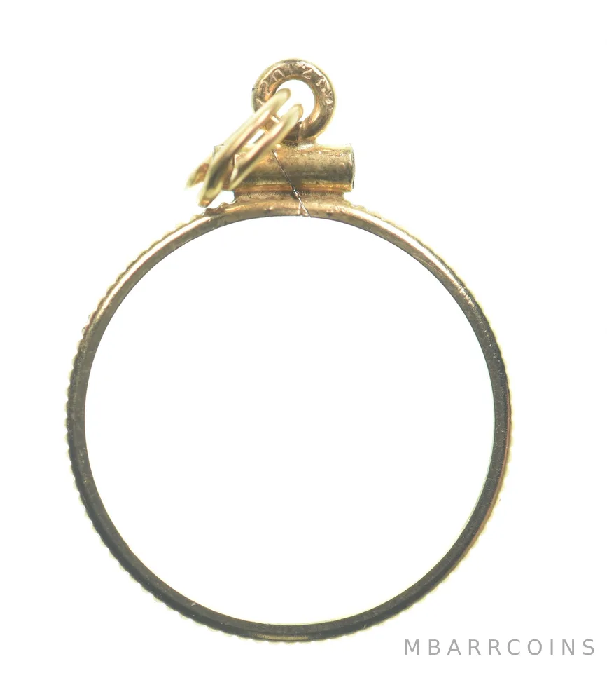 12k 0.7 Gram Gold Filled 15.5mm Coin Bezel Pendant Frame Edge *4993
