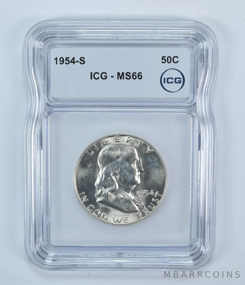 1954-S Franklin Half Dollar MS66 ICG