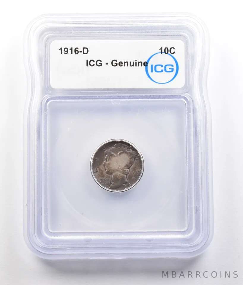 1916-D Mercury Dime Genuine ICG *0750
