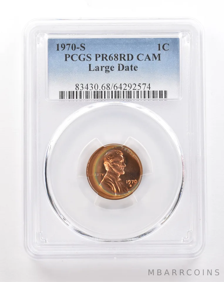 1970-S Lincoln Memorial Cent Large Date PR68 RD CAM PCGS Beautiful Tone *3461