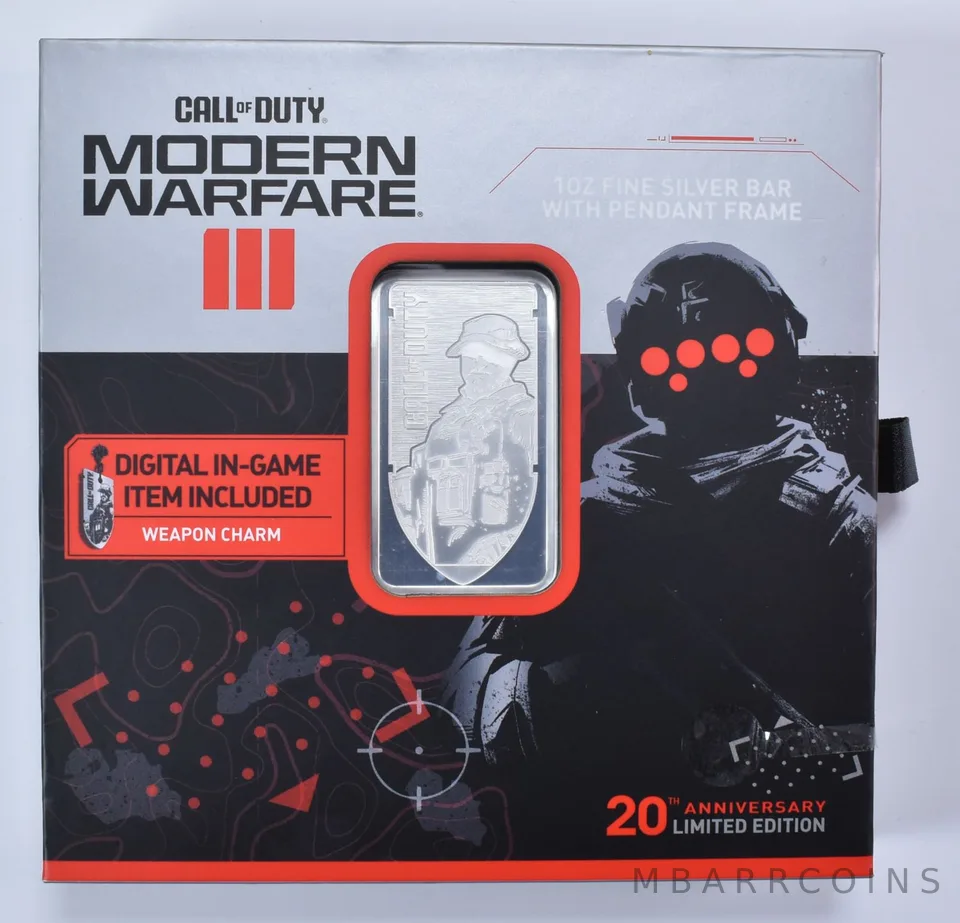 1 Oz Silver Bar Call Of Duty Modern Warfare III 20th Anniversary W/ Box