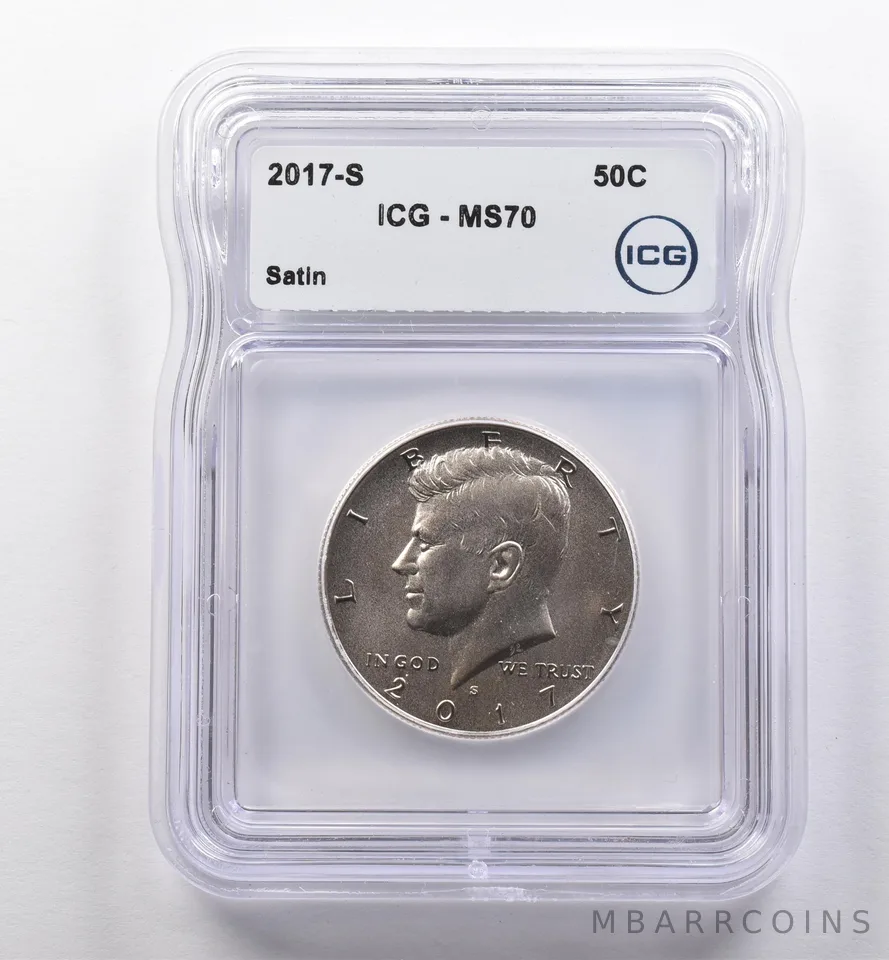 2017-S Kennedy Half Dollar Satin MS70 ICG *2243