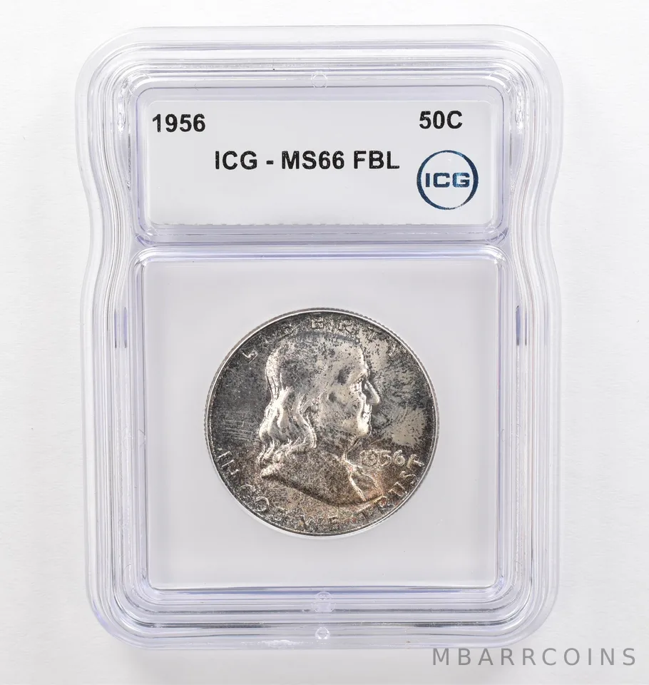1956 Franklin Half Dollar MS66 FBL ICG Beautiful Tone *0234