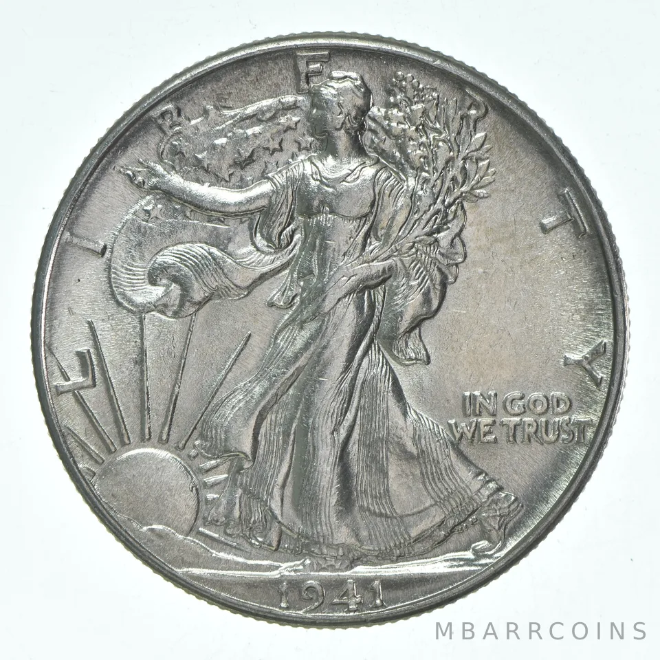 BU 1941 (P) Walking Liberty Half Dollar Uncirculated 90% Silver