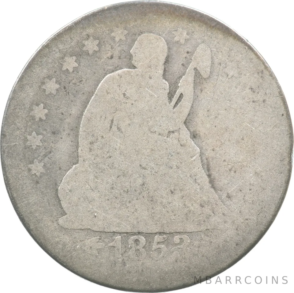 1853 Seated Liberty Quarter Arrows Lowball a8951