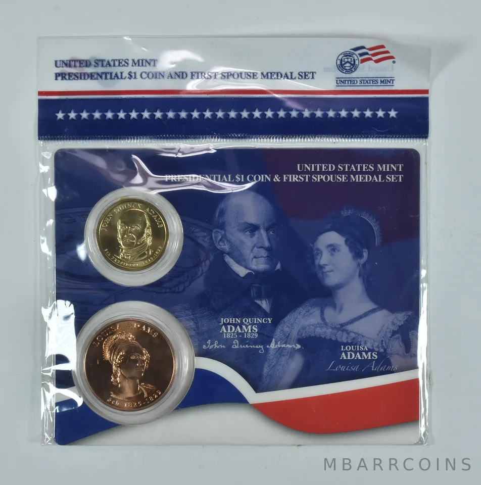 2008 Presidential $1 & First Spouse Medal Set - John Quincy & Louisa Adams