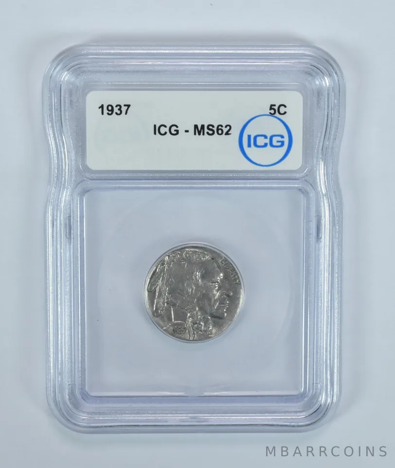 1937 Indian Head Buffalo Nickel MS62 ICG