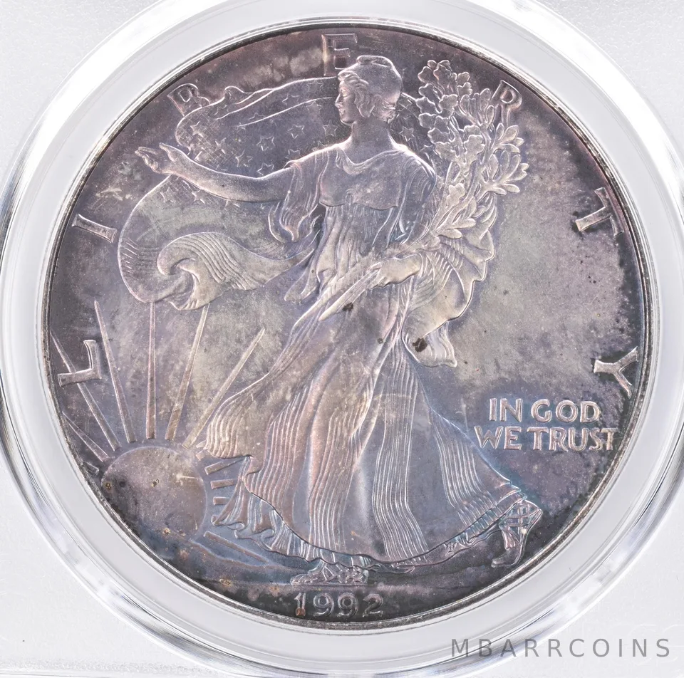 1992 American Silver Eagle MS66 PCGS Beautiful Tone *1395