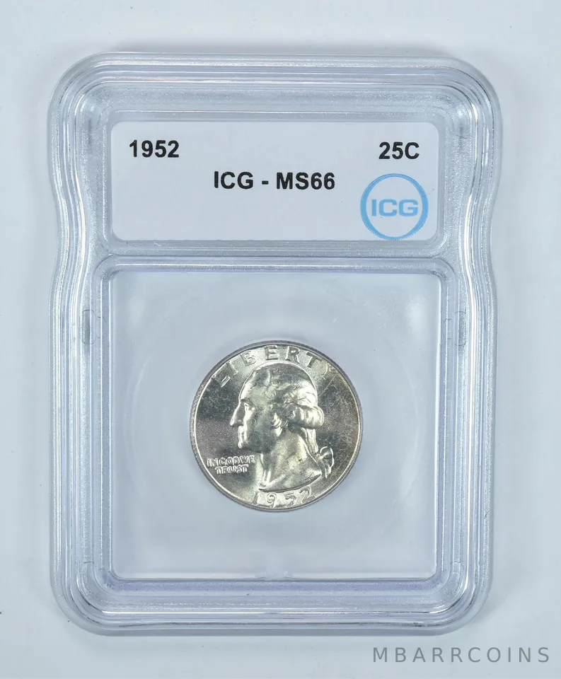 1952 Washington Quarter MS66 ICG