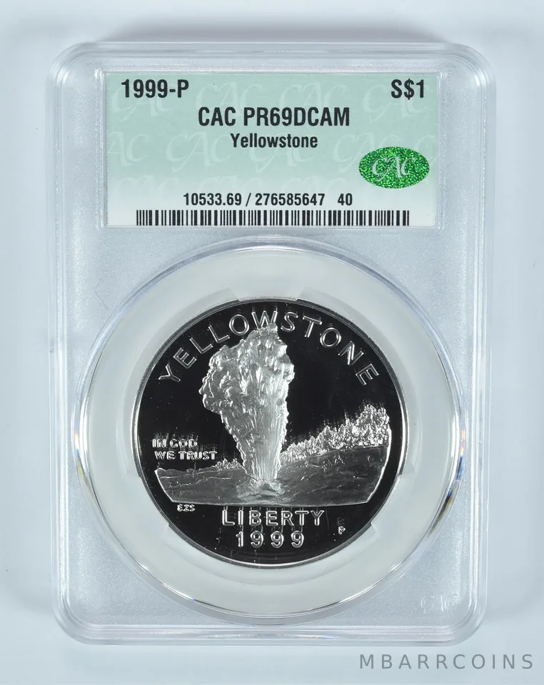 1999-P Yellowstone Commemorative Silver Dollar PR69 DCAM CAC CACg
