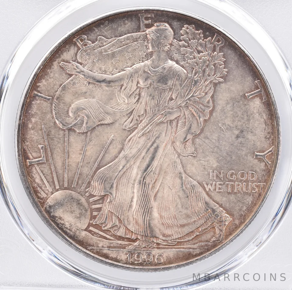 1996 American Silver Eagle MS62 PCGS Beautiful Tone *1518