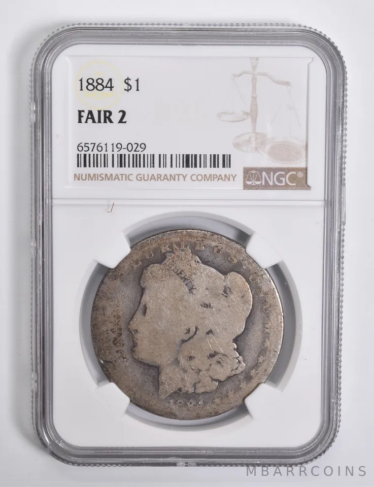 FAIR 2 1884 Morgan Silver Dollar NGC Lowball Low Ball *4557