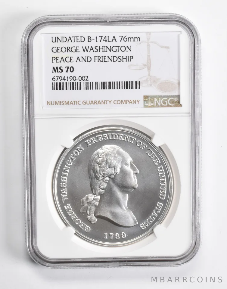 (2018) 1 oz Silver Medal George Washington Presidential Series MS70 NGC