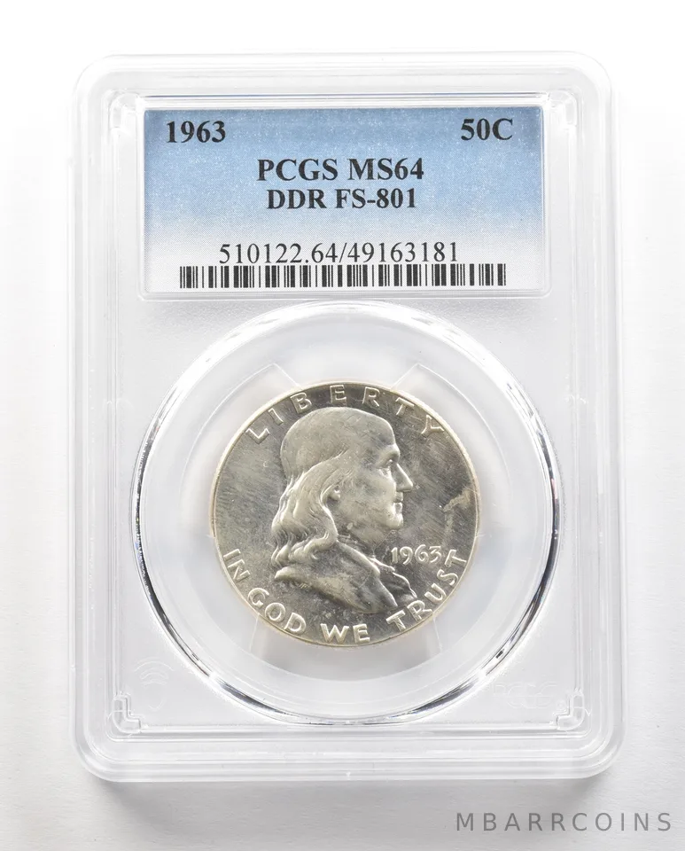 1963 Franklin Half Dollar DDR FS-801 MS64 PCGS a4862