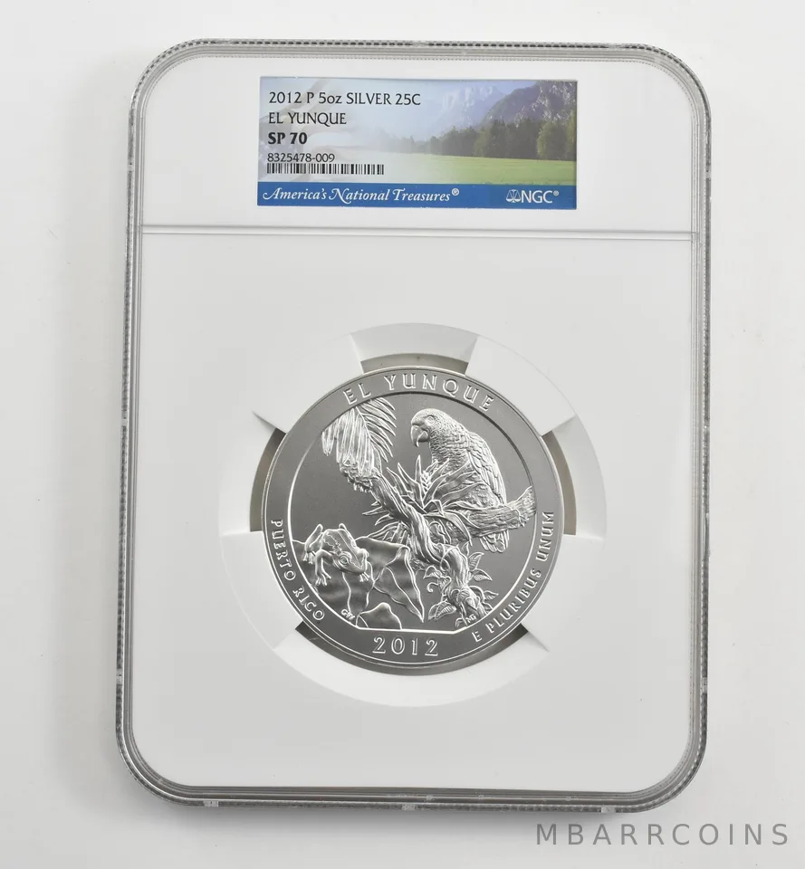2012-P 5 Oz Silver Quarter America The Beautiful El Yunque SP70 NGC *1629