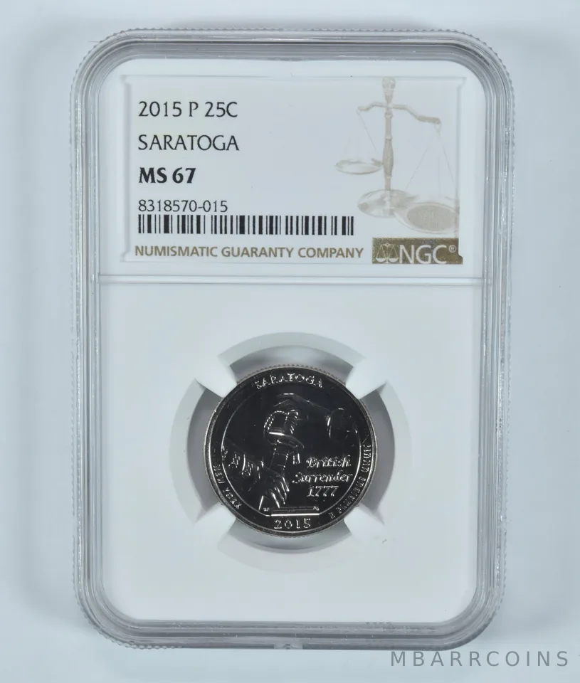 2015-P Washington Quarter Saratoga America The Beautiful MS67 NGC