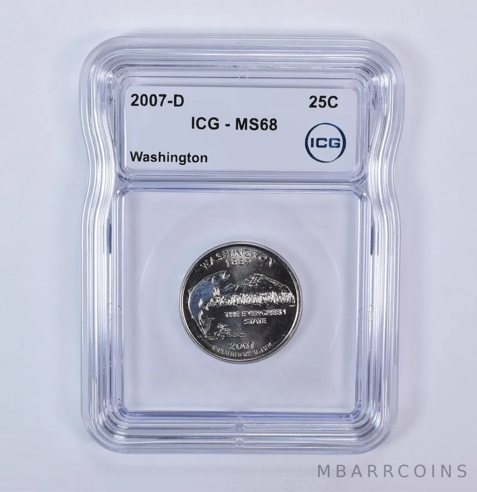 2007-D Washington State Quarter Washington MS68 ICG