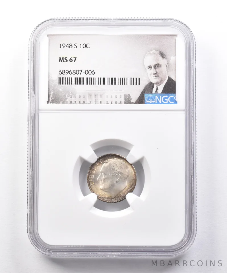 1948-S Roosevelt Dime MS67 NGC *3882