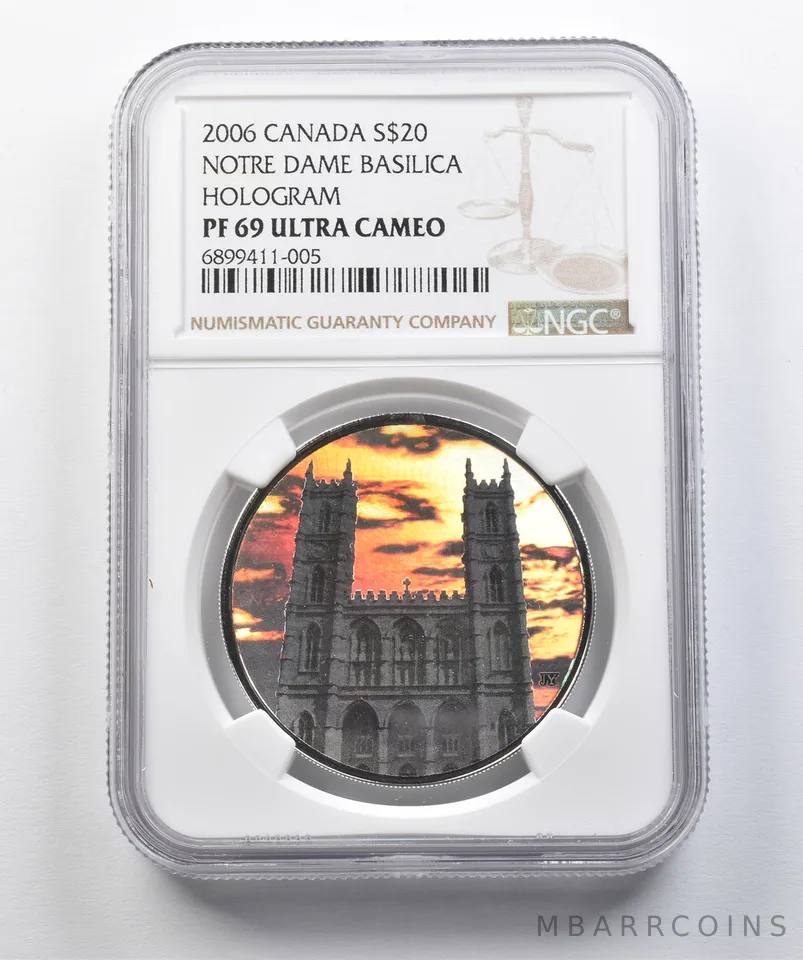 2006 Canada 20 Dollars Silver Notre Dame Basilica Hologram PF69 UCAM NGC *4384