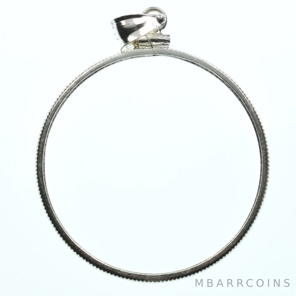 Sterling Silver 35 MM 1 Peso Mexico Coin Bezel Pendant Frame Edge *2162