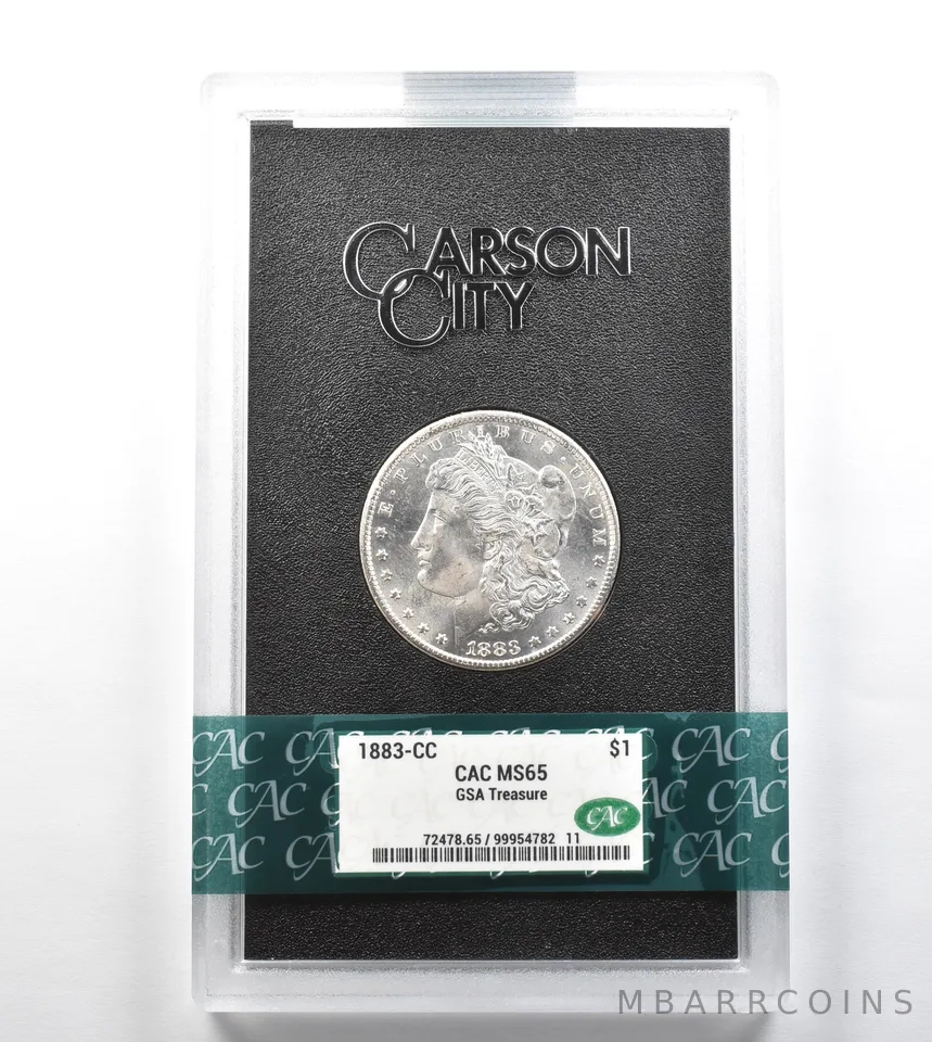 1883-CC Morgan Silver Dollar GSA Treasure MS65 CAC CACg a3325