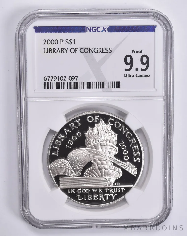 2000-P Library of Congress Commemorative Dollar Proof 9.9 UCAM NGC X NGCX
