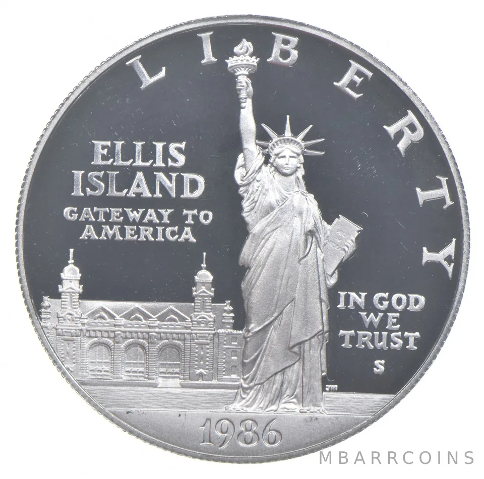 1986-S Proof Statue of Liberty Commemorative Silver Dollar $1