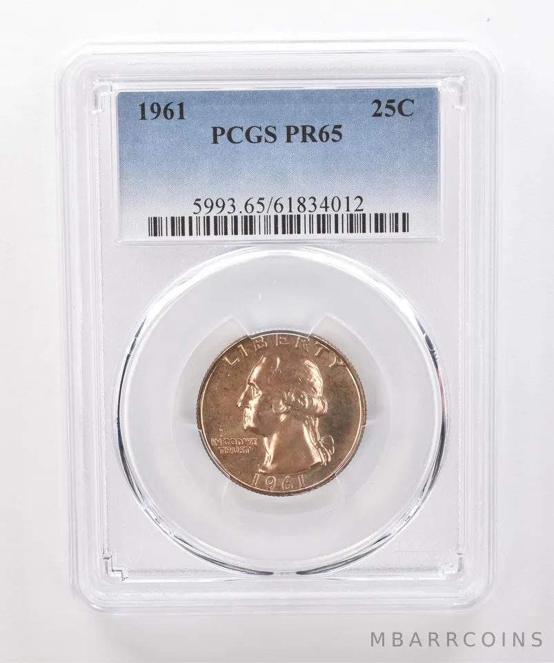 1961 Washington Quarter PR65 PCGS Beautiful Tone *1899