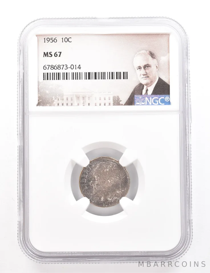 1956 Roosevelt Dime MS67 NGC Beautiful Tone *3409