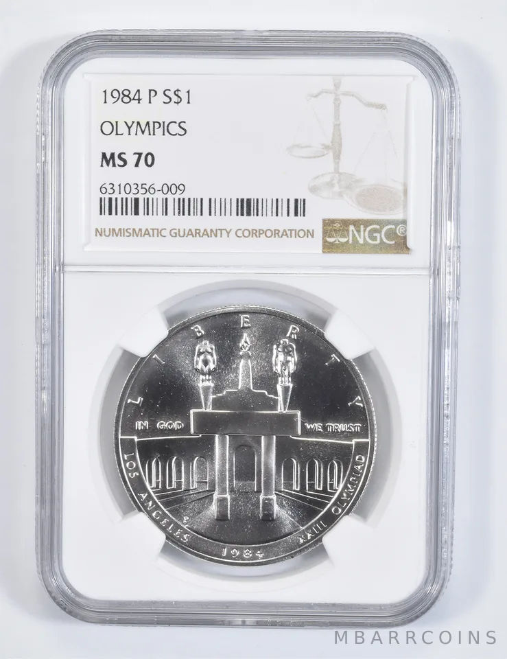 1984-P Olympic LA Olympiad Commemorative Silver Dollar MS70 NGC
