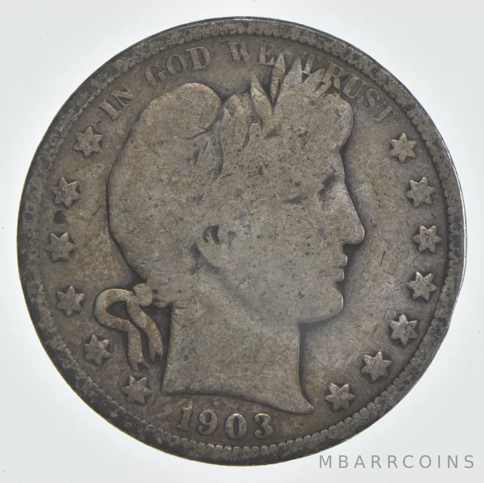 1903 (P) Barber Half Dollar 90% Silver VG Condition