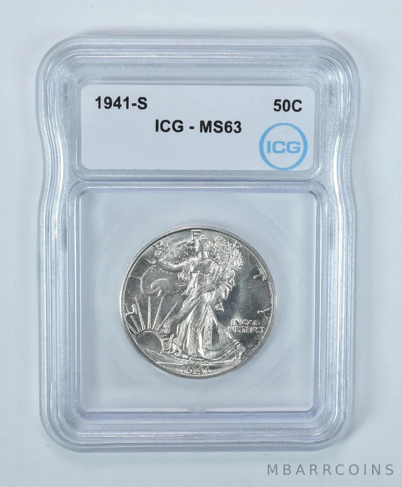 1941-S Walking Liberty Half Dollar MS63 ICG