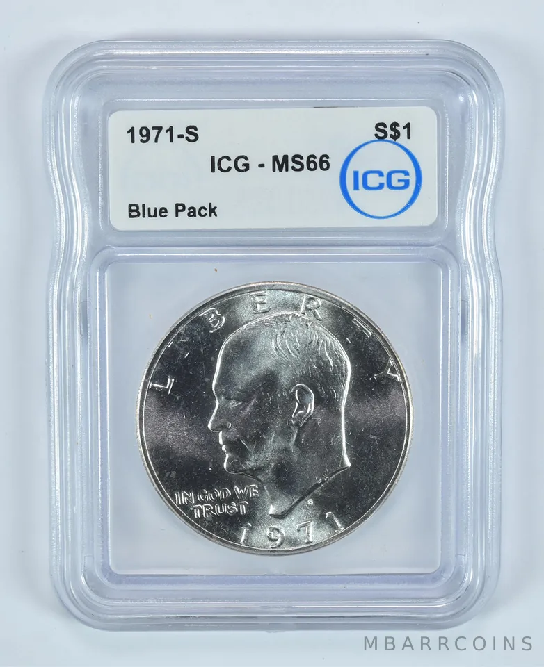 1971-S Eisenhower $1 Silver (Blue Pack) MS66 ICG
