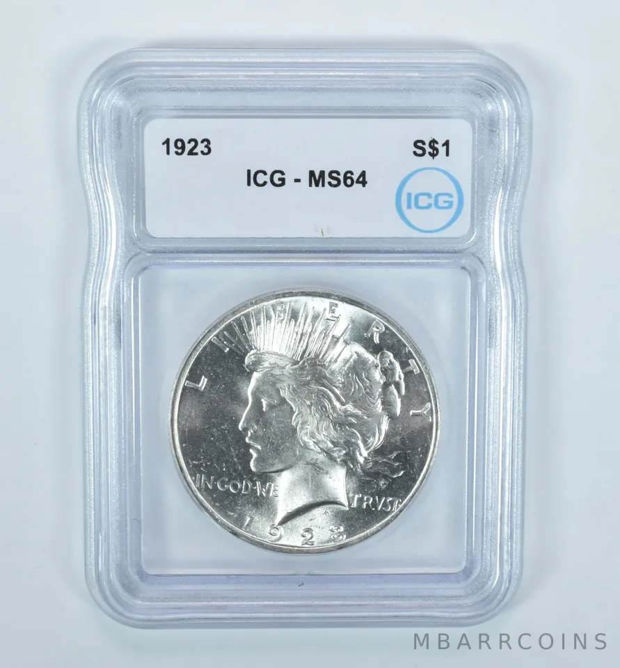 1923 Peace Silver Dollar MS64 ICG
