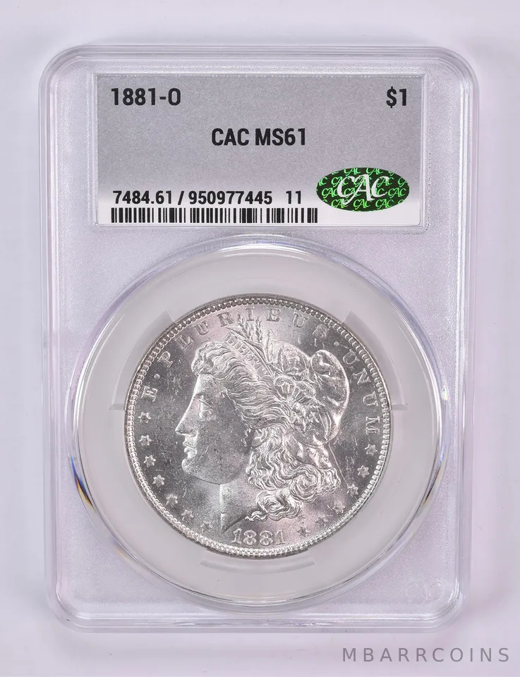 1881-O Morgan Silver Dollar MS61 CAC CACg