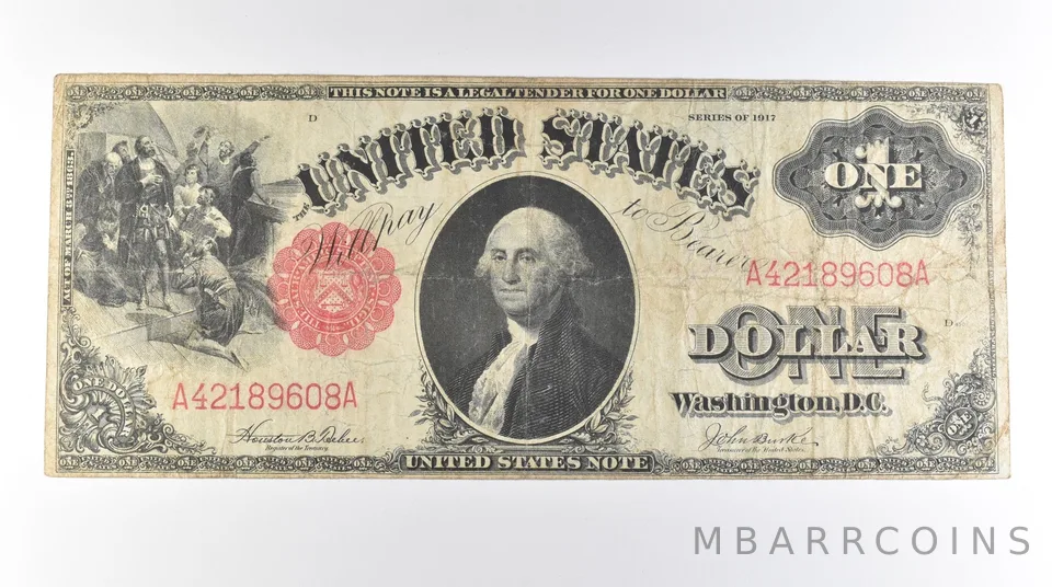 1917 $1 Legal Tender Large Note Red Seal FR#36 *0589