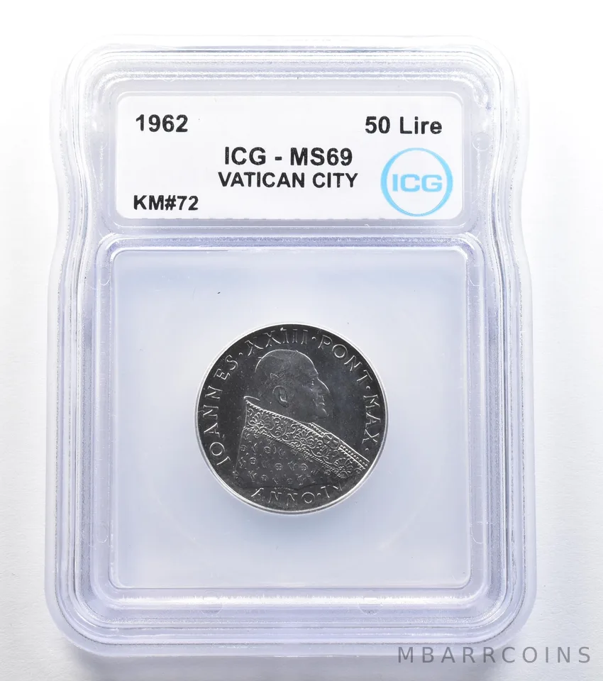1962 Vatican City 50 Lire KM#72 MS69 ICG *8015